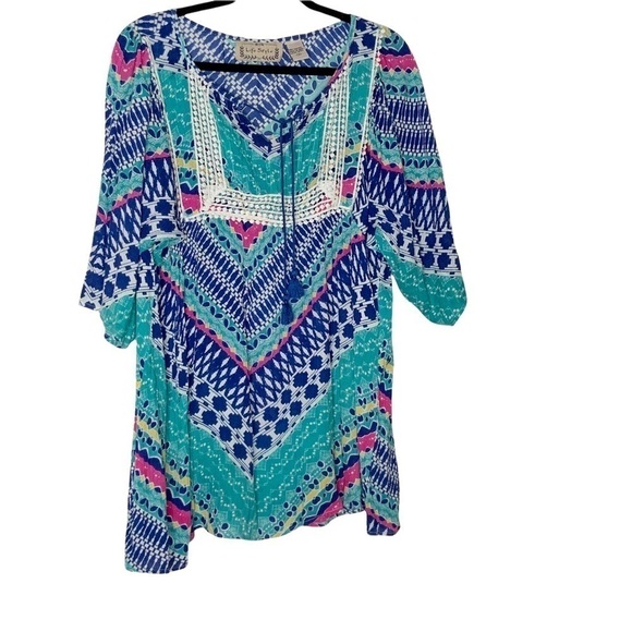 lifestyle Tops - Lifestyle Indian tunic/mini dress with front tassel ties. Size S